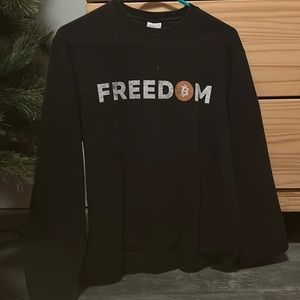 Black Freedom Bitcoin Logo Sweatshirt Size Medium